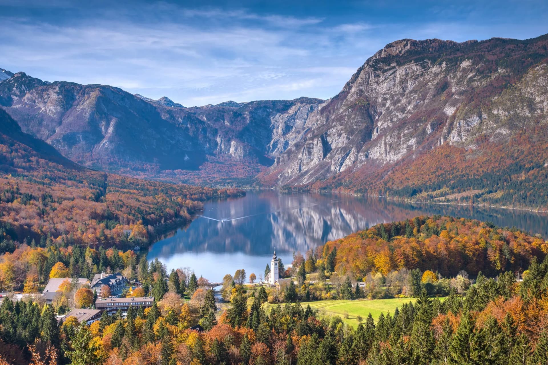 Mountain Lake in Autumn - Lake Bohinj
