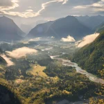 Panoramisch uitzicht op de omgeving van Bovec