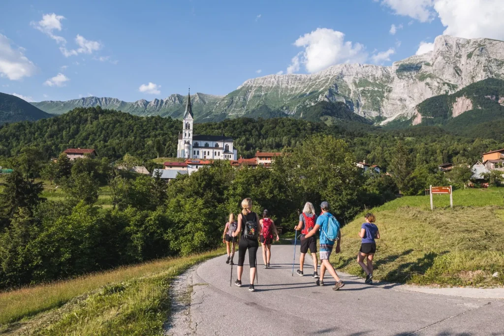 Walking in Drežnica under Mt. Krn